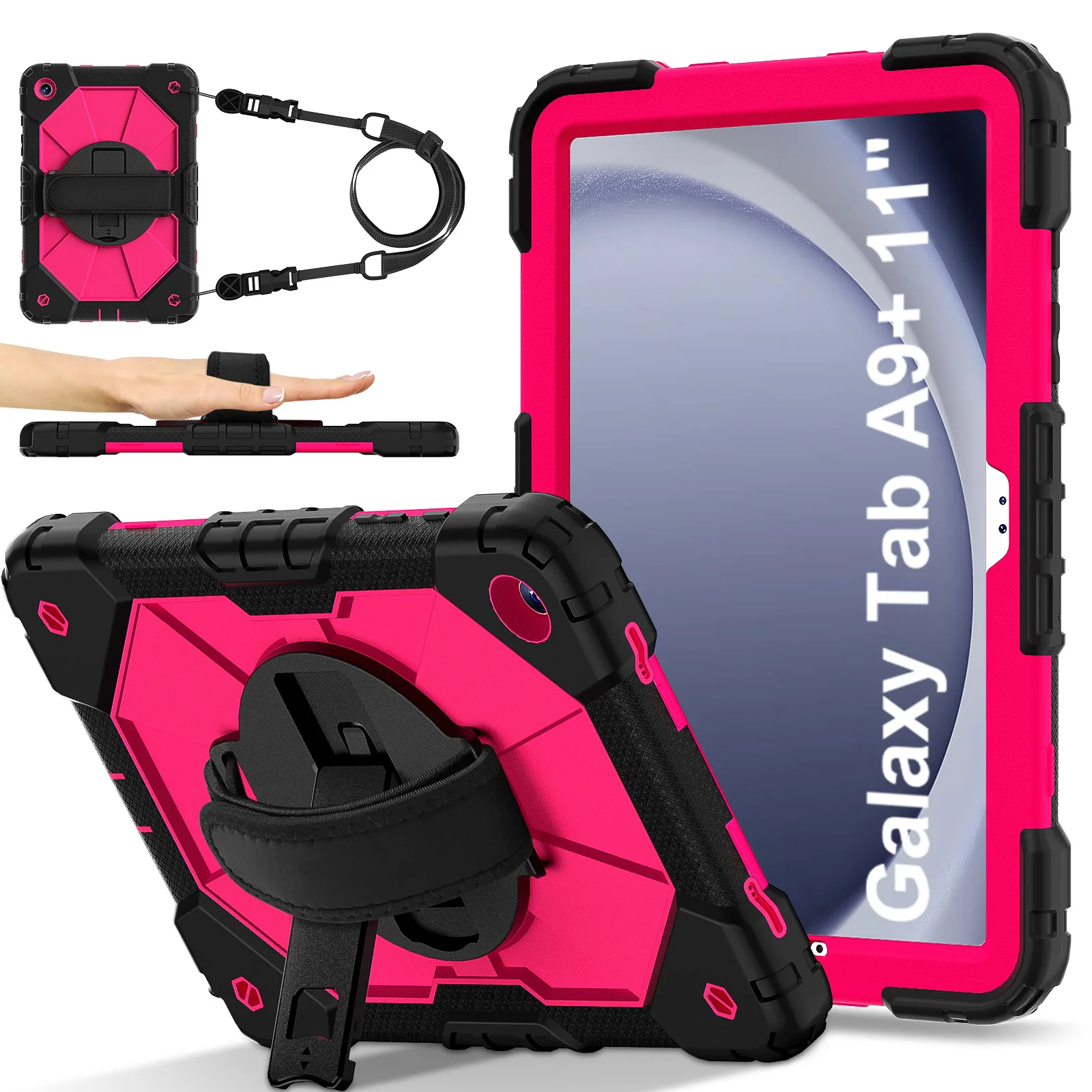 

Tablet Protective Case Suitable for Samsung Galaxy Tab A9 plus 11 inch with Satchel Bracket 10 Colors Available