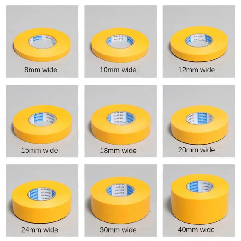 50 Meters Masking Paper Tape High-viscosity Separation Single Side Spray Paint For Decoration Yellow Paper Home Improvements