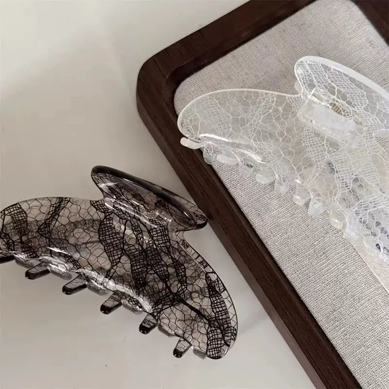 Pinza para el cabello con patrón de encaje texturizado de alta calidad para mujer