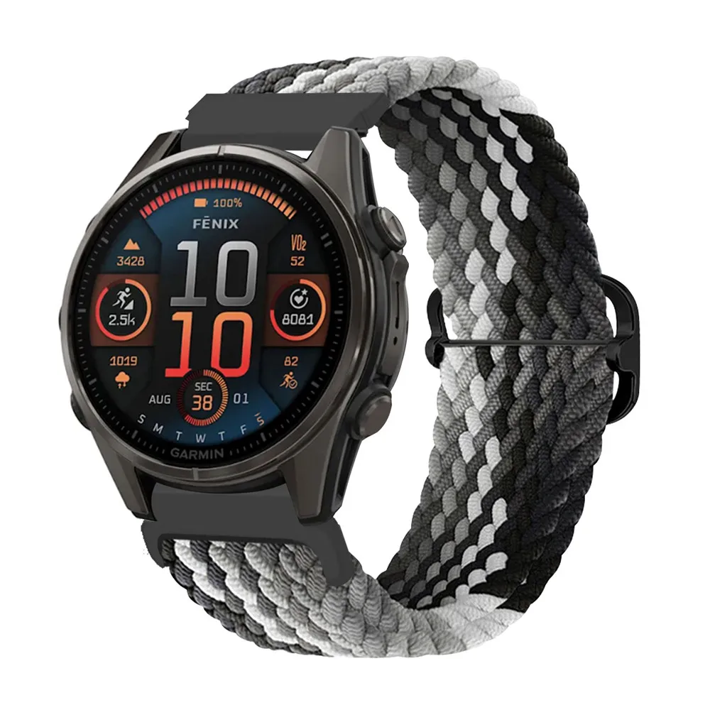

Эластичные ленты для Garmin Fenix 8 43 мм/6S/6S Pro/6S Sapphire/6S Solar/5S/5S Plus/7S/7S Pro Band, нейлоновый тканый ремешок с скользящей пряжкой