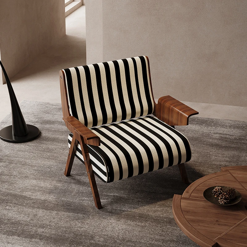 

French retro single sofa chair living room balcony