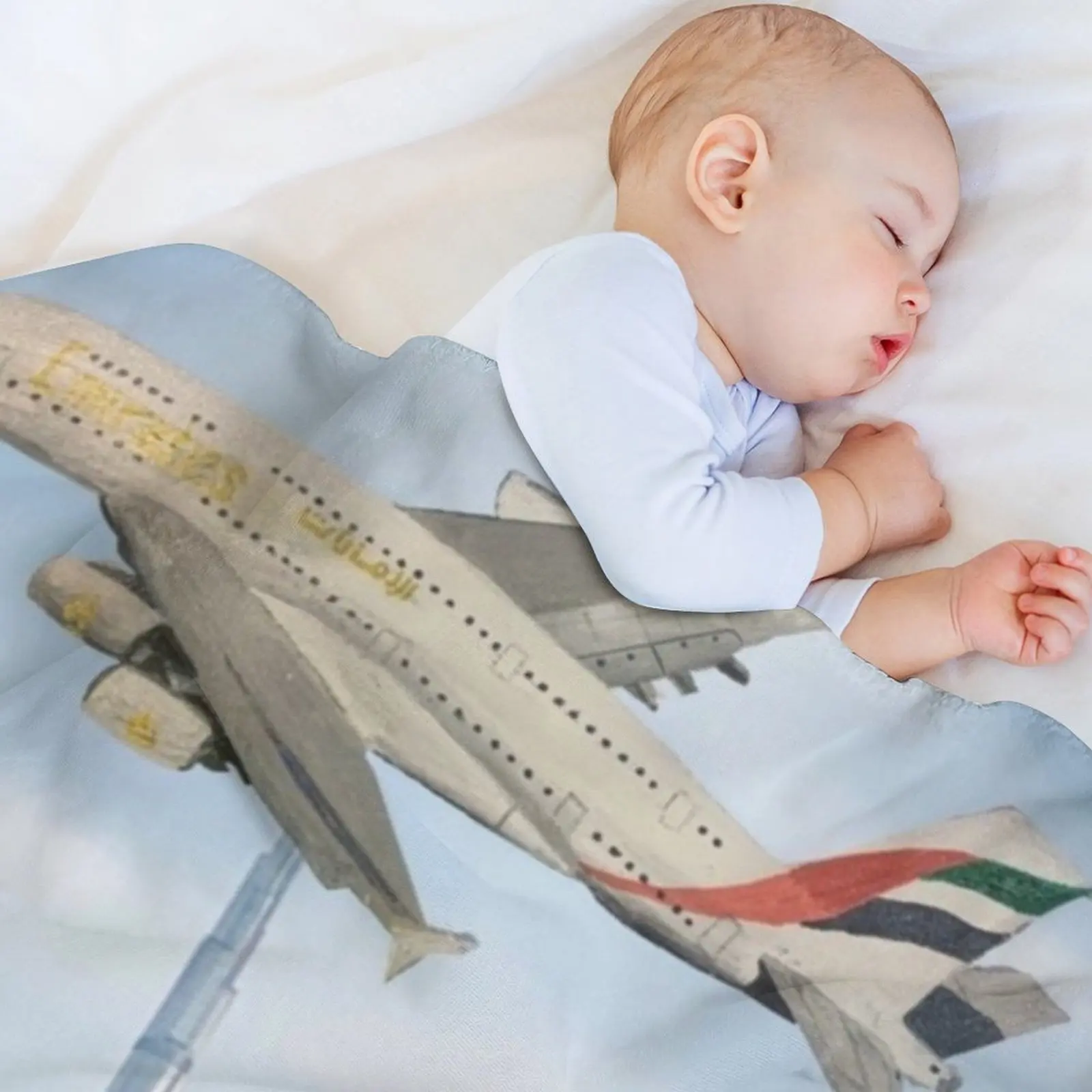 الإمارات ايرباص A380 تحلق فوق دبي رمي بطانية ثقيلة للنوم محشوة أريكة الصيف الفراش البطانيات