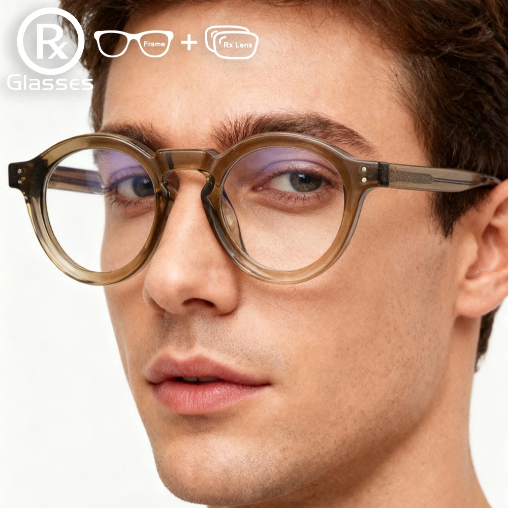 

RX Glasses Woman Men TR90 Round Prescription Glasses Classic Rotundity Optical Eyeglass Myopia Progressive Optical Eyewear