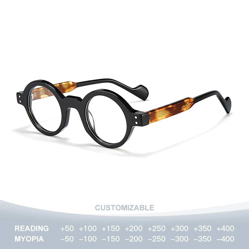 

Retro round Glasses Stylish Optical Prescription Frames High Quality Acetate Handmade in Japan for Men And Women