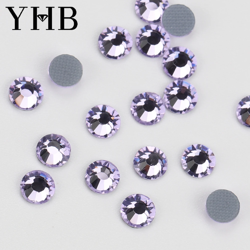 YHB High Quality Purple Color Flatback Hotfix Rhinestones For Shoes Bags Fabric Garment Decoration DiY Jewelry Accessories