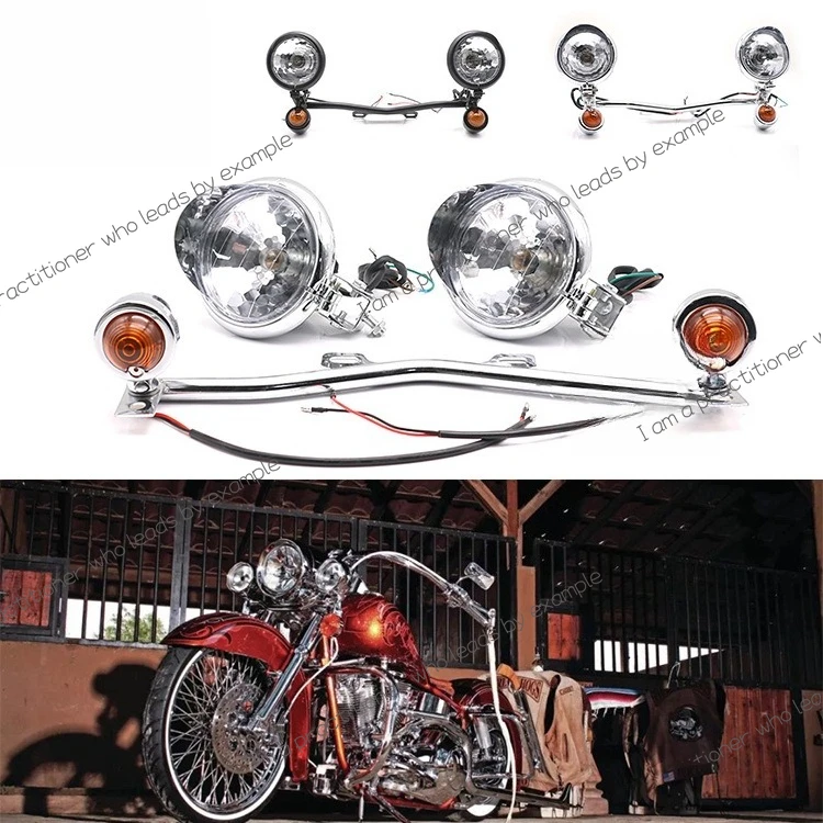 

Applicable To Harley Fog Universal Large Light Belt Steering Assembly 4.5 Inch Auxiliary Light Assembly