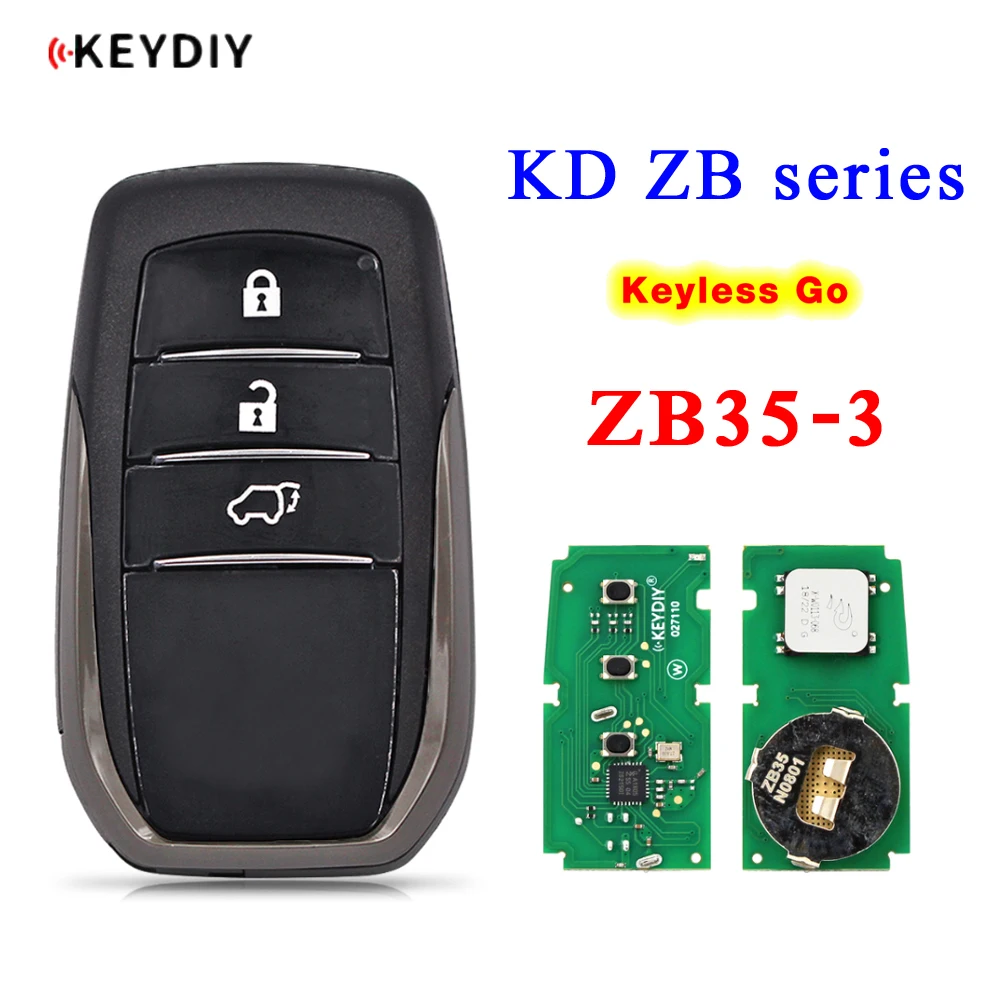 KEYDIY ZB35-3 KD Smart Key Универсальный пульт дистанционного управления серии ZB с 4 кнопками для KD-X2 KD-MAX Подходит для более 2000 моделей для Toyota Style