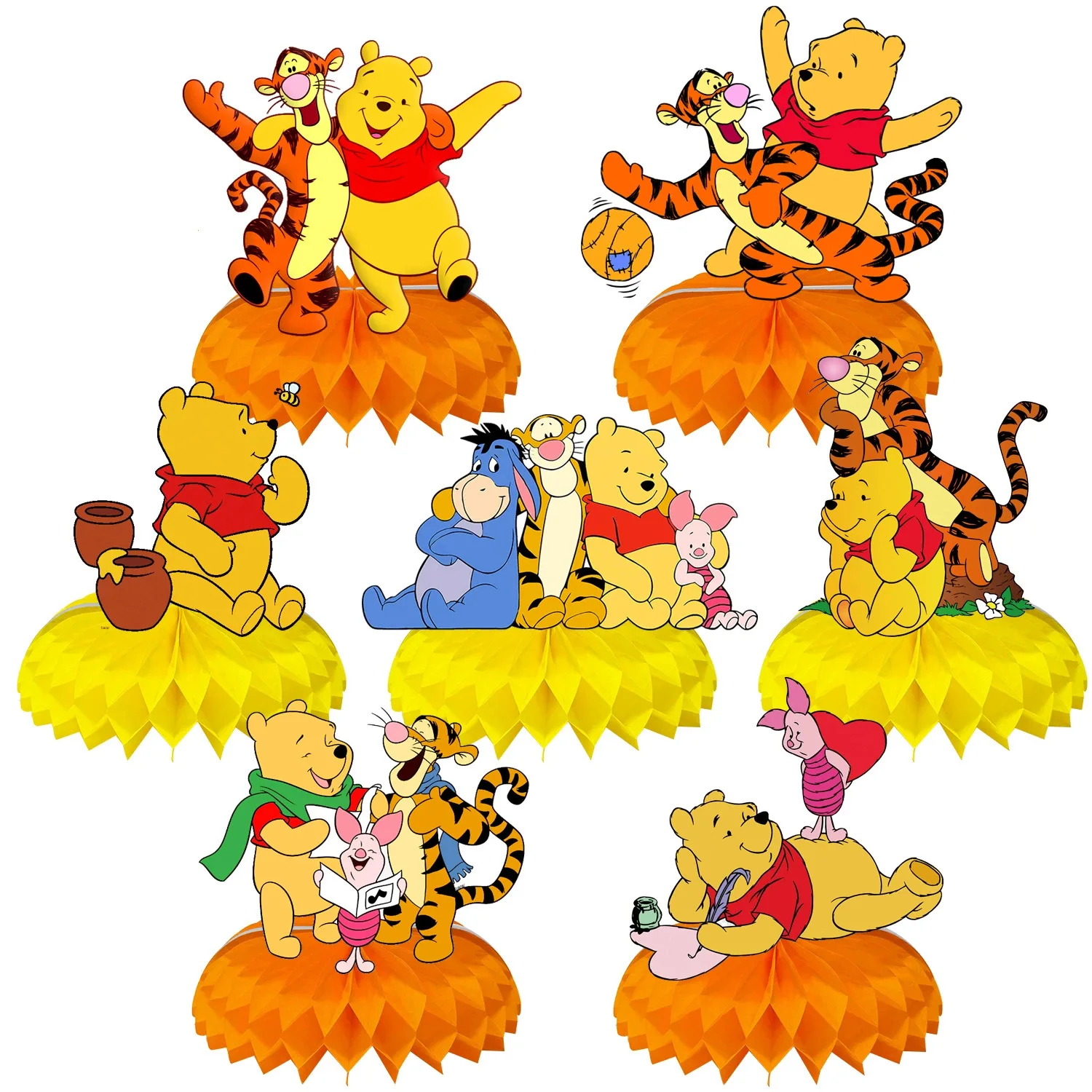 Winnie The Pooh Honeycomb Desktop Dekor Dschungel Geburtstag Party Tisch Topper Dekor Kinder Baby Dusche Geburtstag Party Supplie