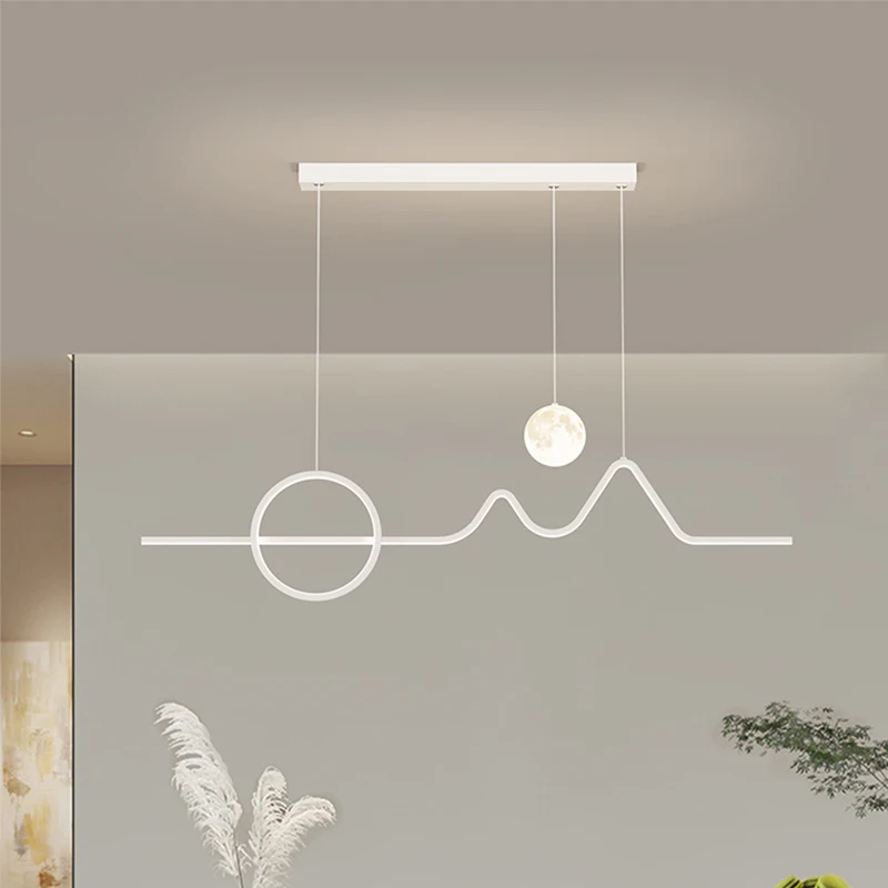 Nowoczesne lampy wiszące LED do jadalni salon Nordic kuchnia stół lampa wisząca biuro minimalistyczny pasek wiszący światło