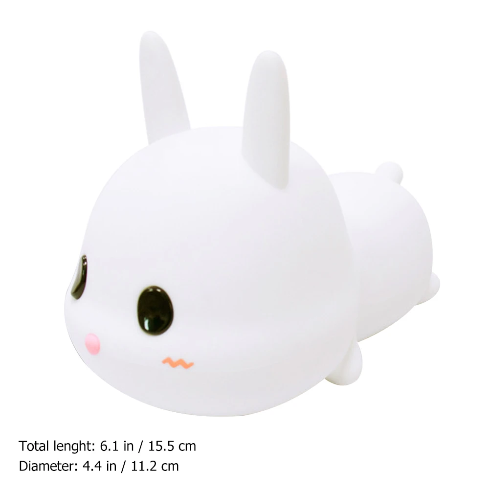 

Silicone Night Light Bunny Rechargeable Bedside Lamp Mini LED Child Safe Cartoon Rabbit Desk Light Bedroom Accessories