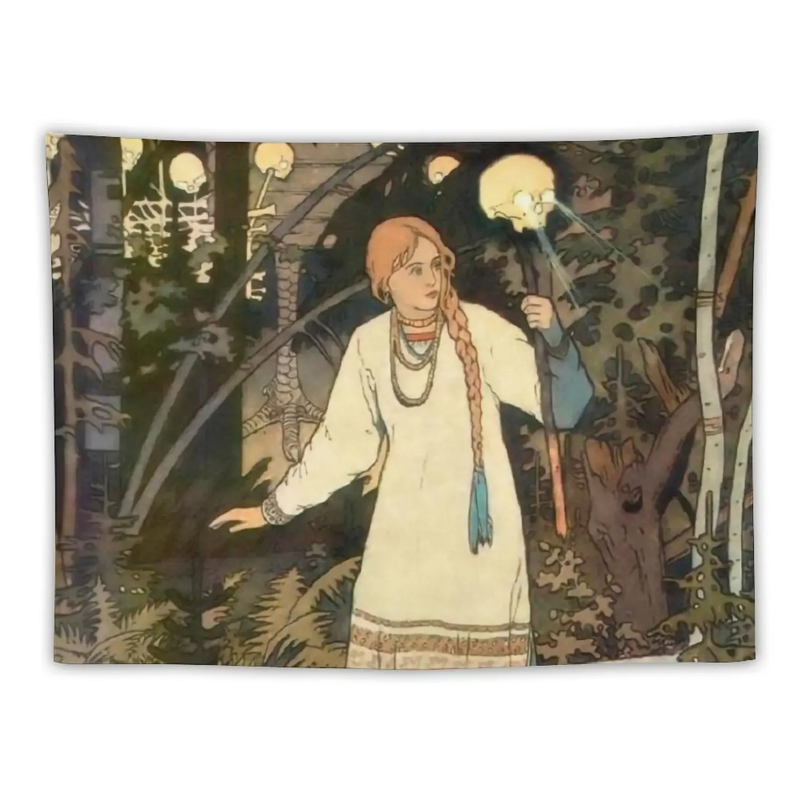 

Vasilisa at the Hut of Baba Yaga by Ivan Bilibin Tapestry Room Decoration Korean Style Decoration Room Tapestry