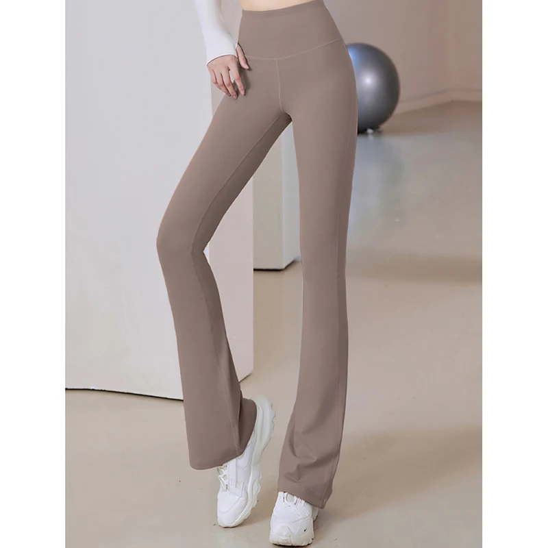 

Женские элегантные брюки для йоги с высокой талией, однотонные, для фитнеса, джоггинга, расклешенные, дышащие, быстросохнущие, спортивные брюки для тенниса