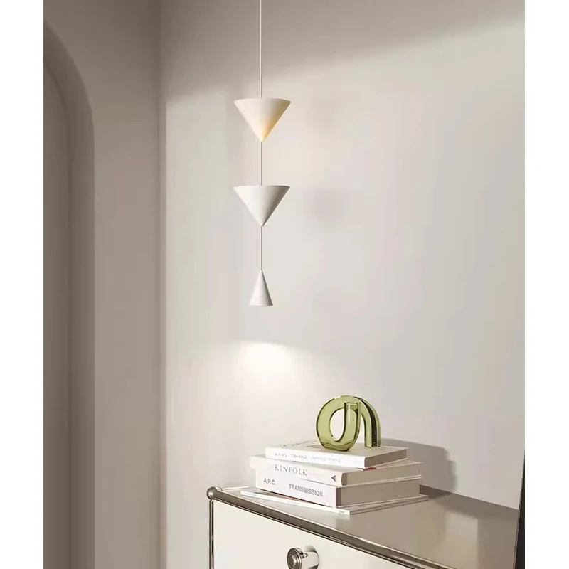 Modern minimalist porch bedroom lamp decoration creative living room conical small chandelier