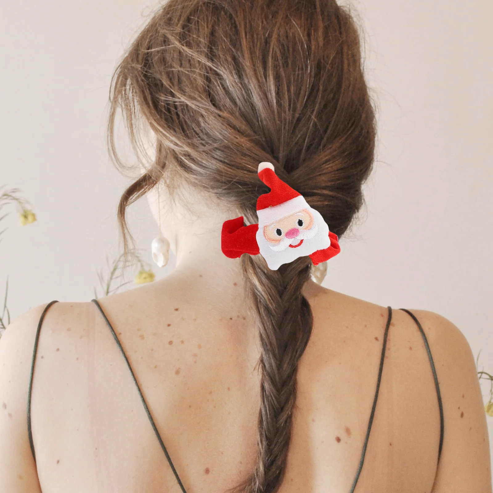 

6pcs Christmas Bands Elastic Ropes For Adults Holiday Party Wear Xmas Hair Accessories Scrunchies Cartoon Hair Ties