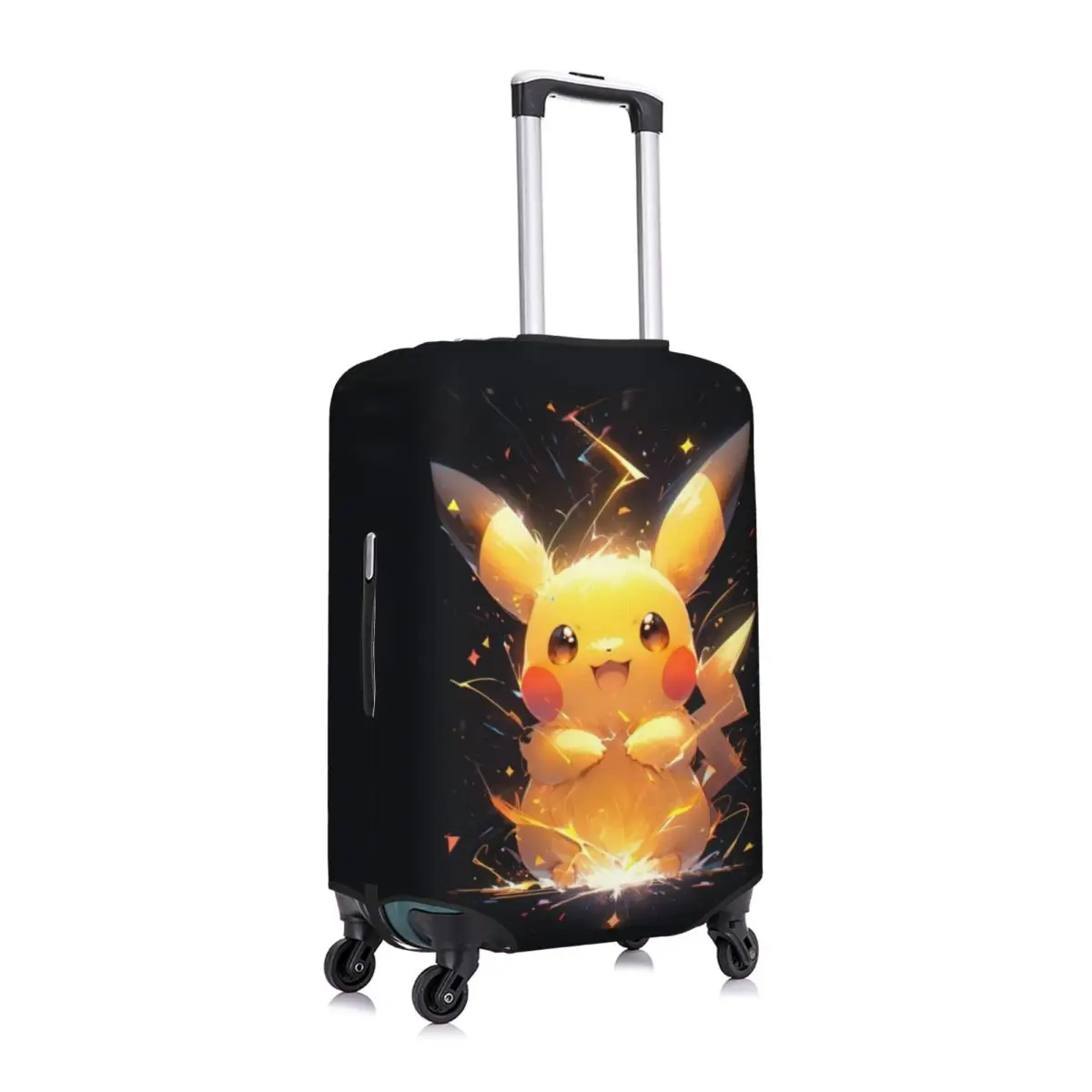 Capa elástica para mala de viagem personalizada Bikachus Cartoon para 18-32 polegadas