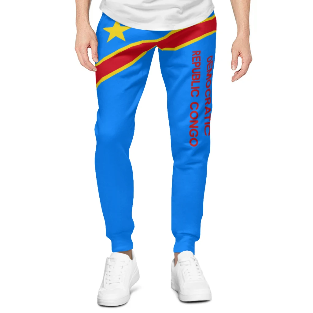 Mens Sweatpants Democratic Republic of Congo Pants with Pockets Joggers Soccer Football Sports Sweat With Drawstring