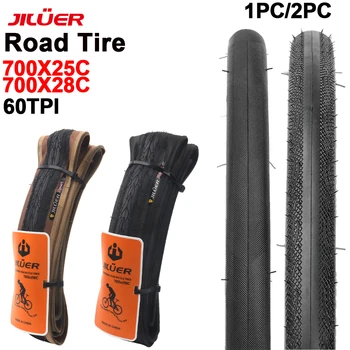 JILUER road bike tire 700xgravel/700X25C 60TPI black and skin color bicycle tire for gravel bike/folding bike tire