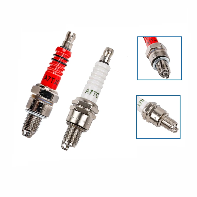 1/2Pcs Racing Spark Plug 3 Triple Electrode A7TC A7TJC For GY6 CG 50 70 110 125 150CC Motorcycle Atv Scooter Dirt Bike Go Kart