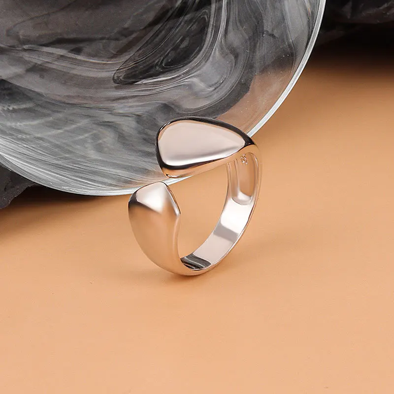 

Простое открытое кольцо из стерлингового серебра 925 пробы для женщин INS с неровной поверхностью, роскошные ювелирные изделия для вечеринки, дня рождения, подарок