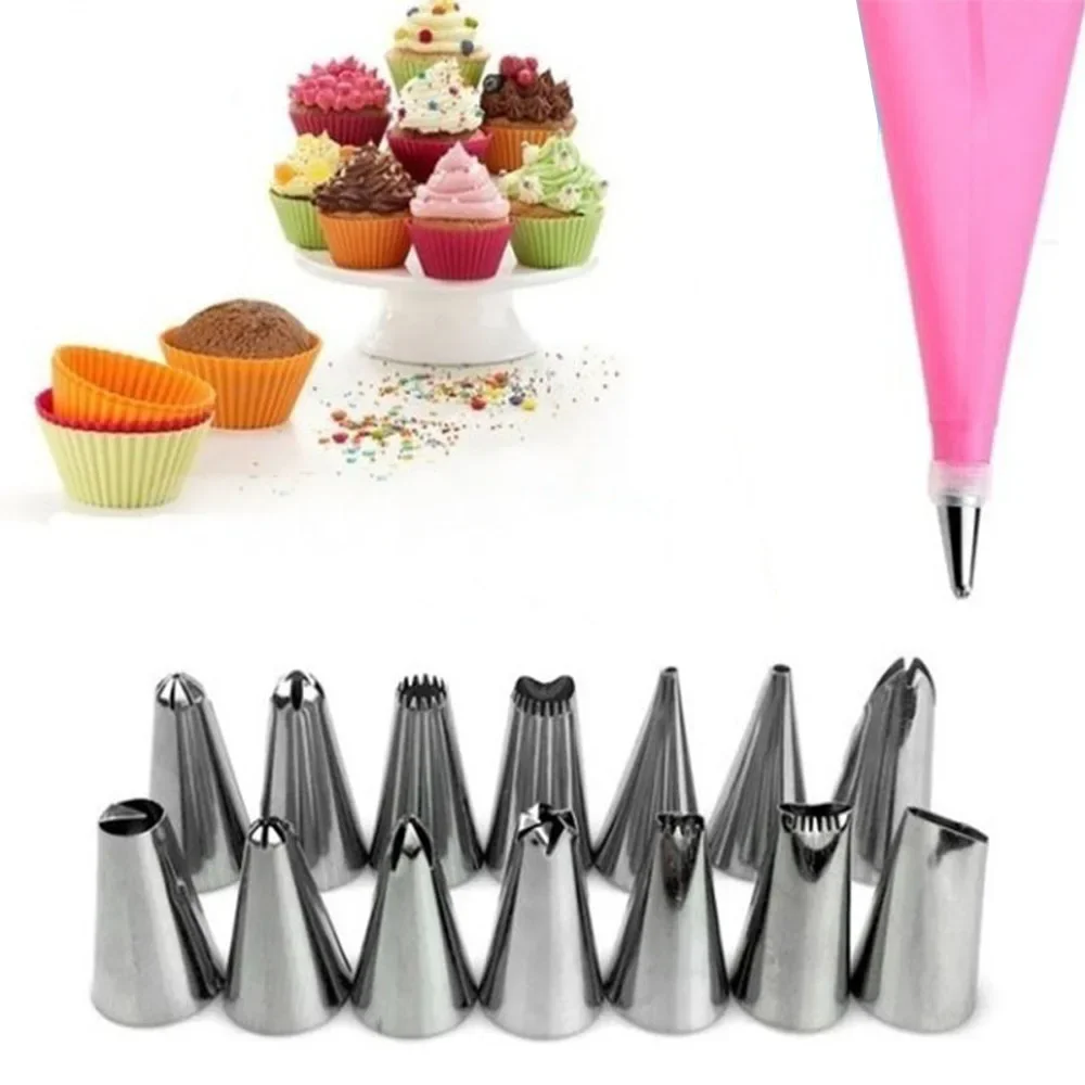 

14/26/50PCS Pastry Socket Cake Nozzles for Confectionery Set Icing Cream Piping Tips Cookies Cupcake Cake Decorating Tool