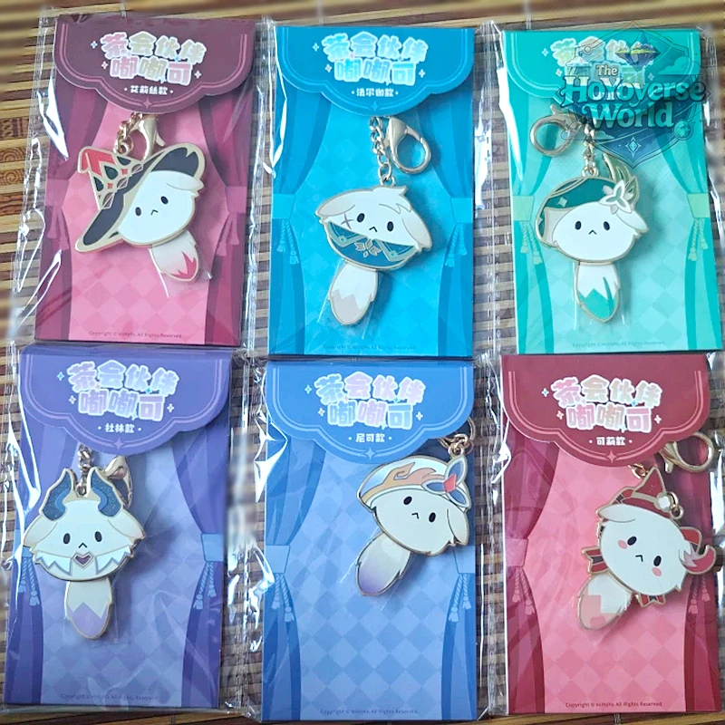[Original] Genshin Impact Tea Party Companion Series Dodoco Metal Keychain Durin Nicole Alice Cosplay Pendant Official Authentic