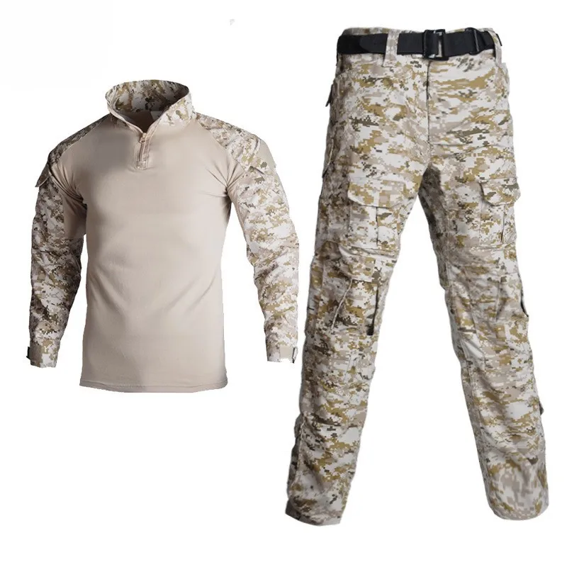 Men's Tactical Frog Suit Training Uniform Set Flame Resistant Quick-Dry Camouflage Workwear Waterproof Wear-Resistant Gift Belt