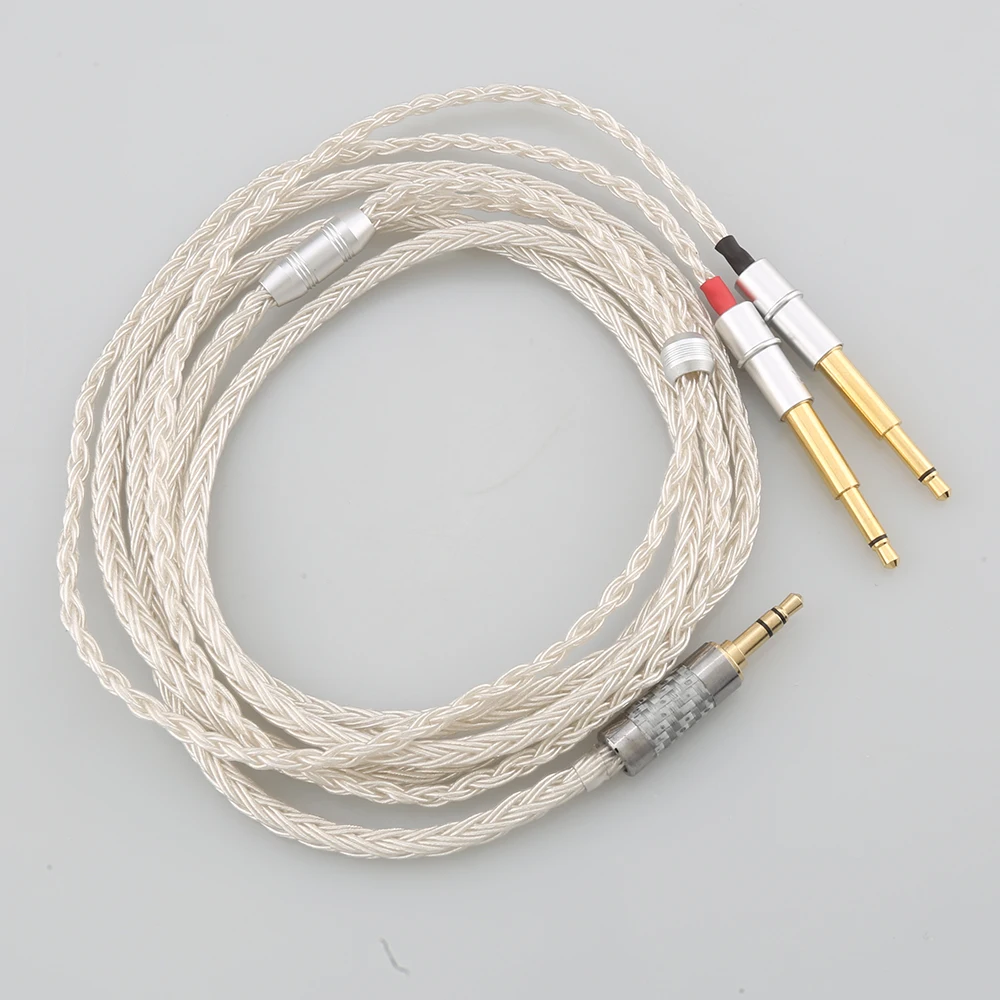 الفضة مطلي سماعة كابل 16Core 7N OCC 2.5/3.5/4.4/6.5 مللي متر ذكر التوصيل ل Meze 99 الكلاسيكية NEO NOIR سماعة الرأس #1