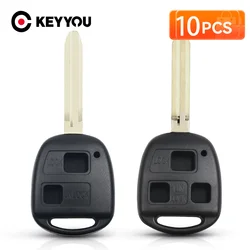 KEYYOU 10Pcs 2/3 Button Remote Car Key Fob Shell Case For Toyota Corolla Land Cruiser YARIS CAMRY RAV4 TOY43 Blade Free Shipping