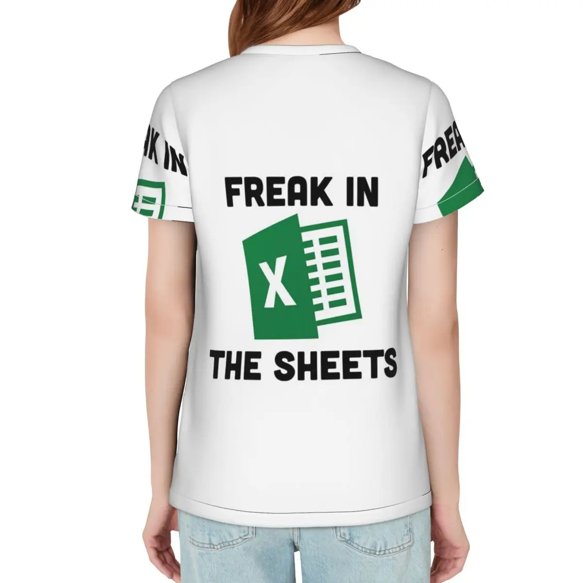 Freak In The Sheets Funny Spreadsheet Excel T-Shirt Women Short Sleeve T Shirts O-Neck Streetwear Cotton Summer Tees Streetwear