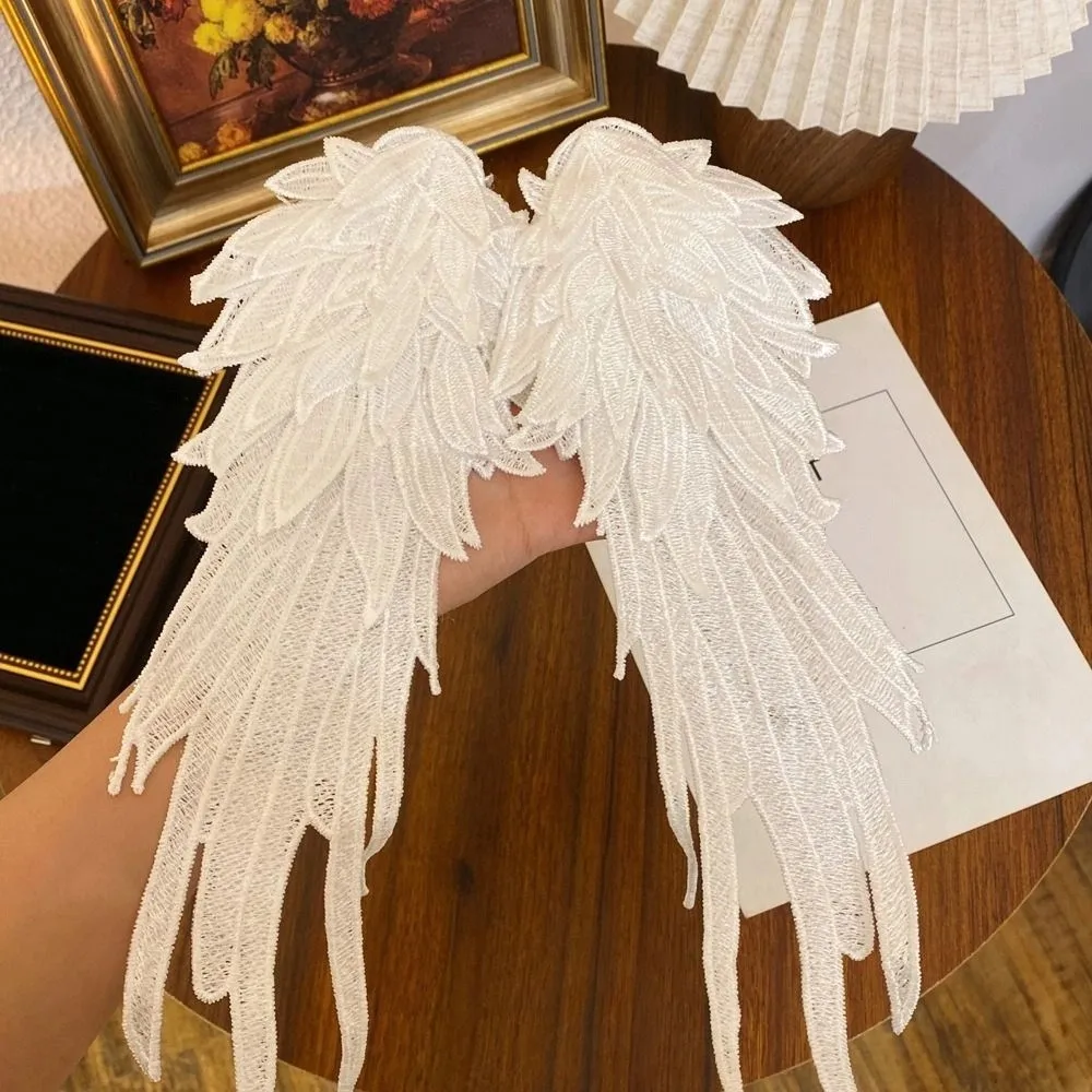 

Fashion Fairy Feather Embroidery Edge Clip Cosplay Hair Decors Wing Headdress Sweet Halloween Wings Hairpin Women