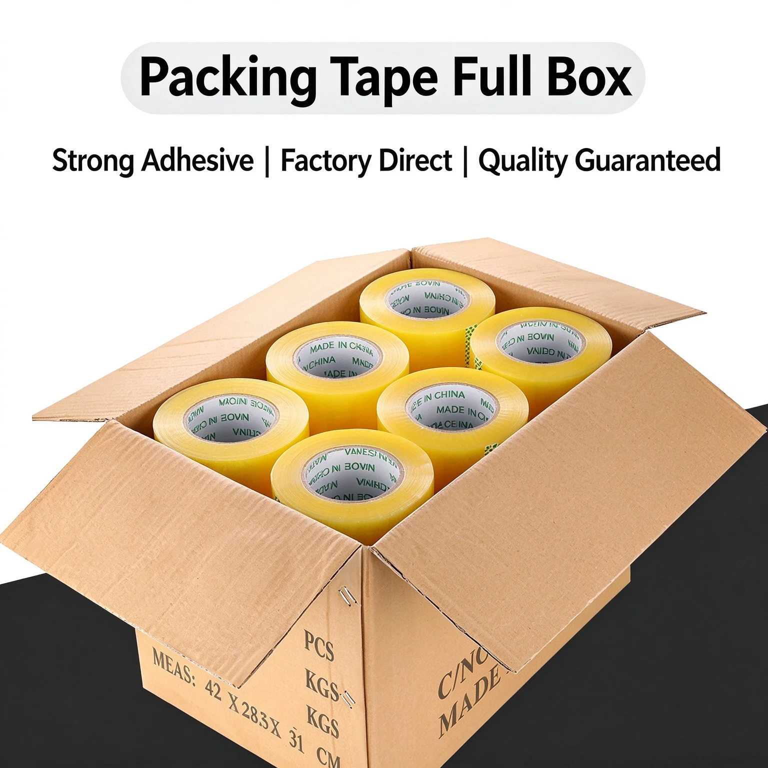 Transparent Yellow BOPP Packing Tape 45mm(4.5cm) Width 70m Length Strong Adhesive Carton Sealing