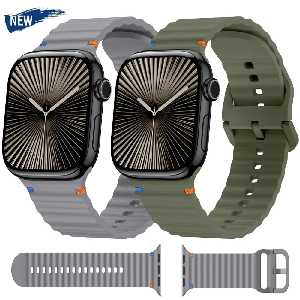 Silikonarmband für Apple Watch 10 Band 46 mm 42 mm 49 mm 45 mm 44 mm 40 41 mm Correa Armband Gürtel iWatch Serie 10 9 8 6 7 5 SE Ultra