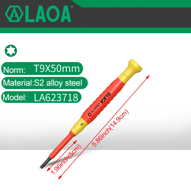 LAOA geïsoleerde precisieschroevendraaier, een kruiskleine schroevendraaier om brillen, klokken en horloges te verwijderen, mobiele telefoon, notebook