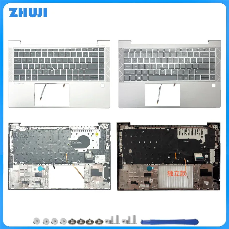 

New US Keyboard For EliteBook 840 G7 G8 Zbook Firefly 14 G7 G8 Lapotp Palmrest Top Cover Upper Case with Backlight Keyboard
