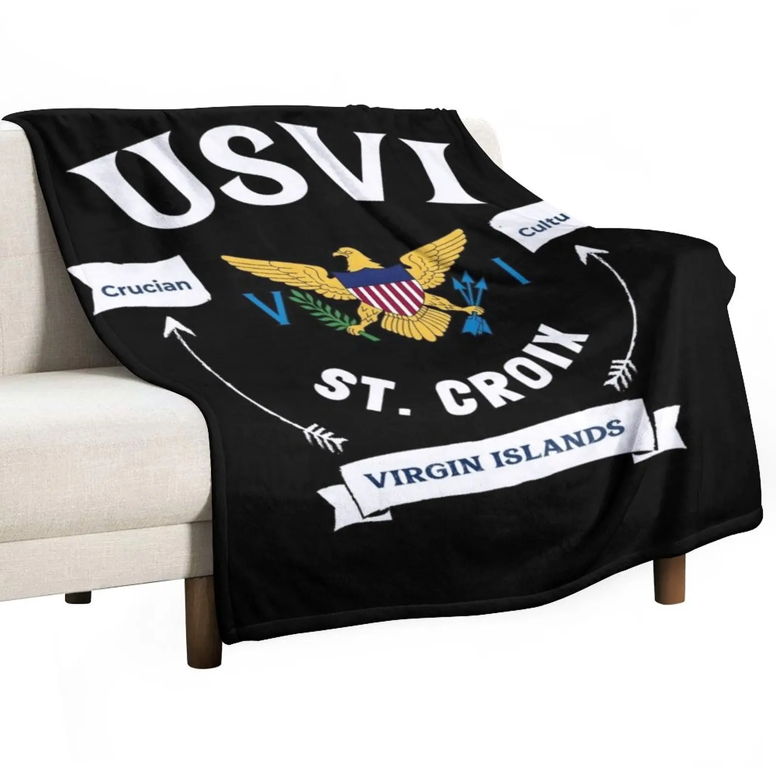 

New US Virgin Islands Flag St. Croix USVI Tropical Throw Blanket Giant Sofa Bed linens Bed Fashionable Blankets