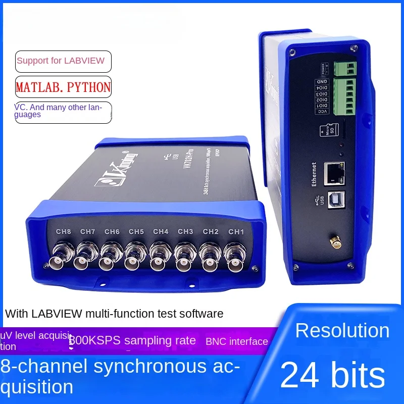 

Vk702nh 24-Bit Ethernet/USB Data Acquisition Card Lab View Eight-Channel 100K Sampling UV Level