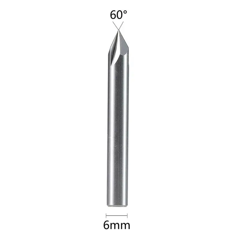 Practical Useful End Mills V slot Bit Cutter Equipment Milling Router 2 Flutes 6mm shank Accessory Aluminium Copper
