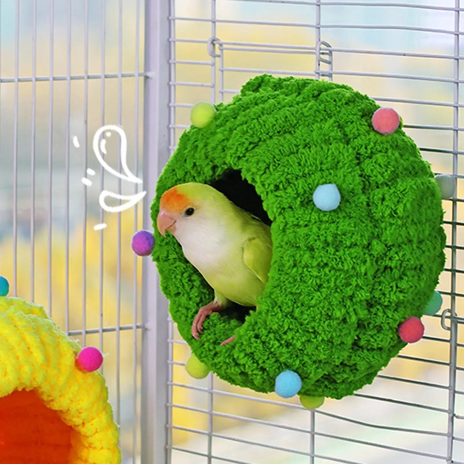 

Кровать для попугая, круглая зимняя клетка для отдыха, кровать для кореллы для Conure Cockatiel Finc Hamster, маленькие домашние животные, домашняя клетка, магазин для домашних животных