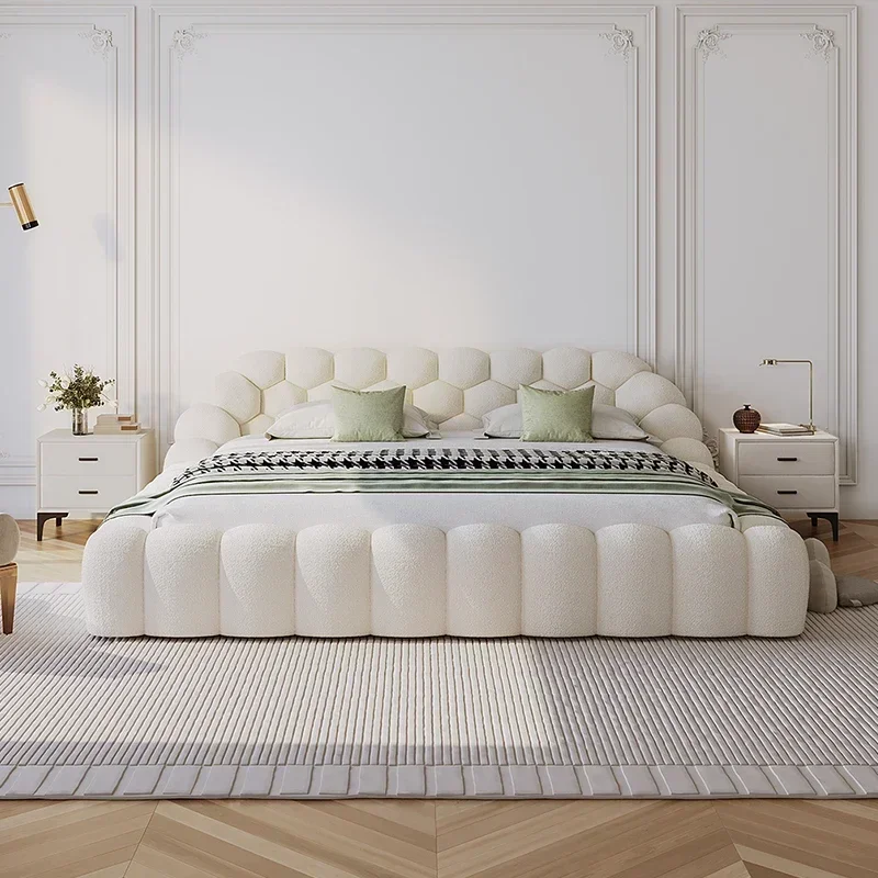 

Makeup Velvet Double Bed Full Size Designer Luxury Queen Double Bed Platform Modern Sleeping Letto Matrimoniale Hotel Furniture