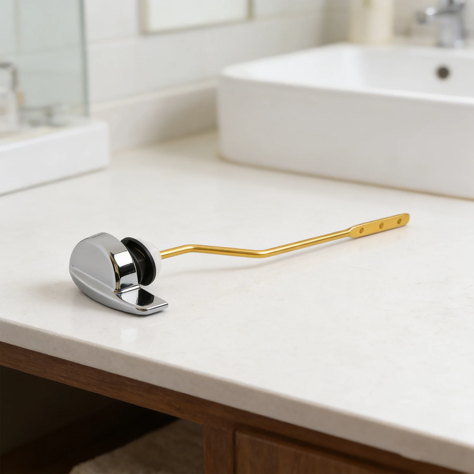 For TOTO Toilet Tank Front Mount Handle As Shown Reliable Performance Square Mounting Holes Stylish Bathroom Addition