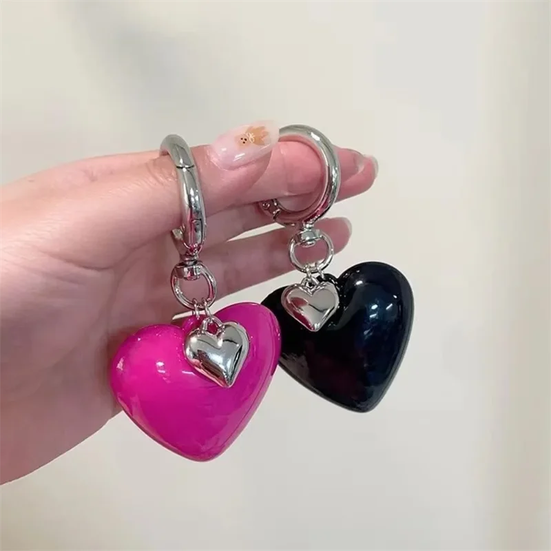 Korean Y2K Cute Pink Heart Beaded Phone Chain Charm Lanyard For iPhone 15 14 CCD Camera Anti-Loss Keychain Bag Key Ring Jewelry