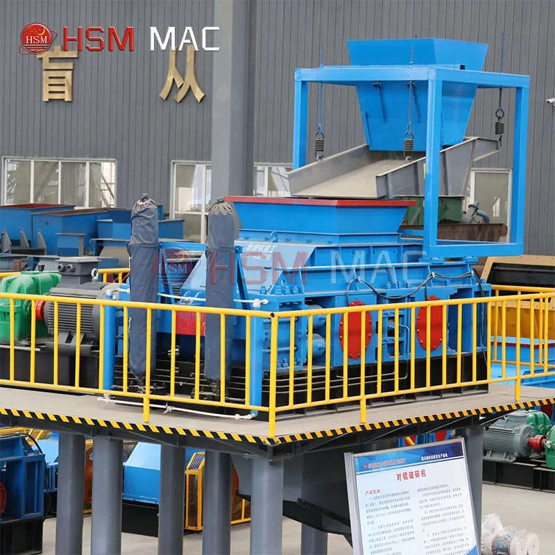 Hsm 450tph وظيفة كبيرة عالية الجودة معتمدة كسارة الأسطوانة المزدوجة معدات صانع الرمل لصناعة الحجر