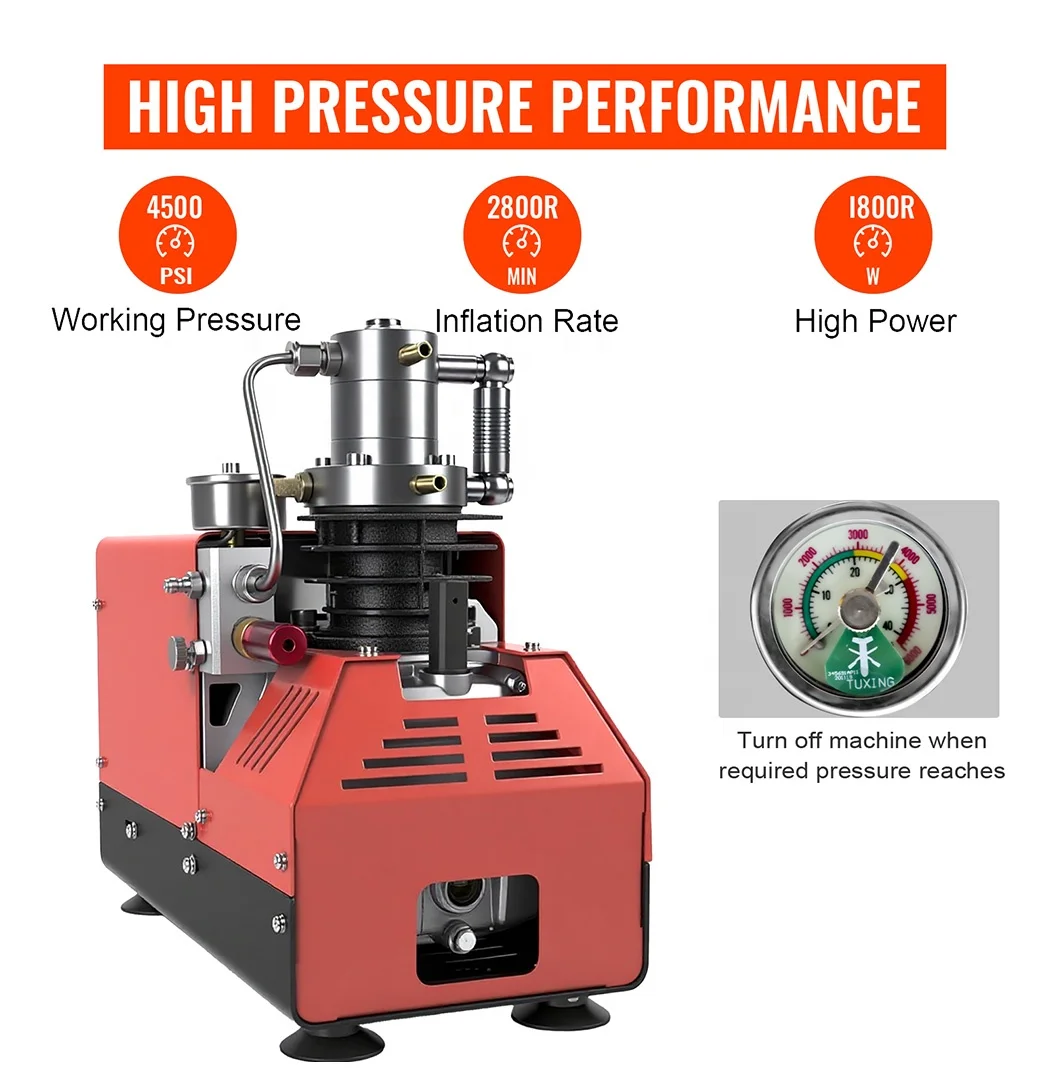 Auto Stop 300bar New Design 4500Psi 30Mpa 110V 220V High Pressure Outdoor   Air Compressor For  Game