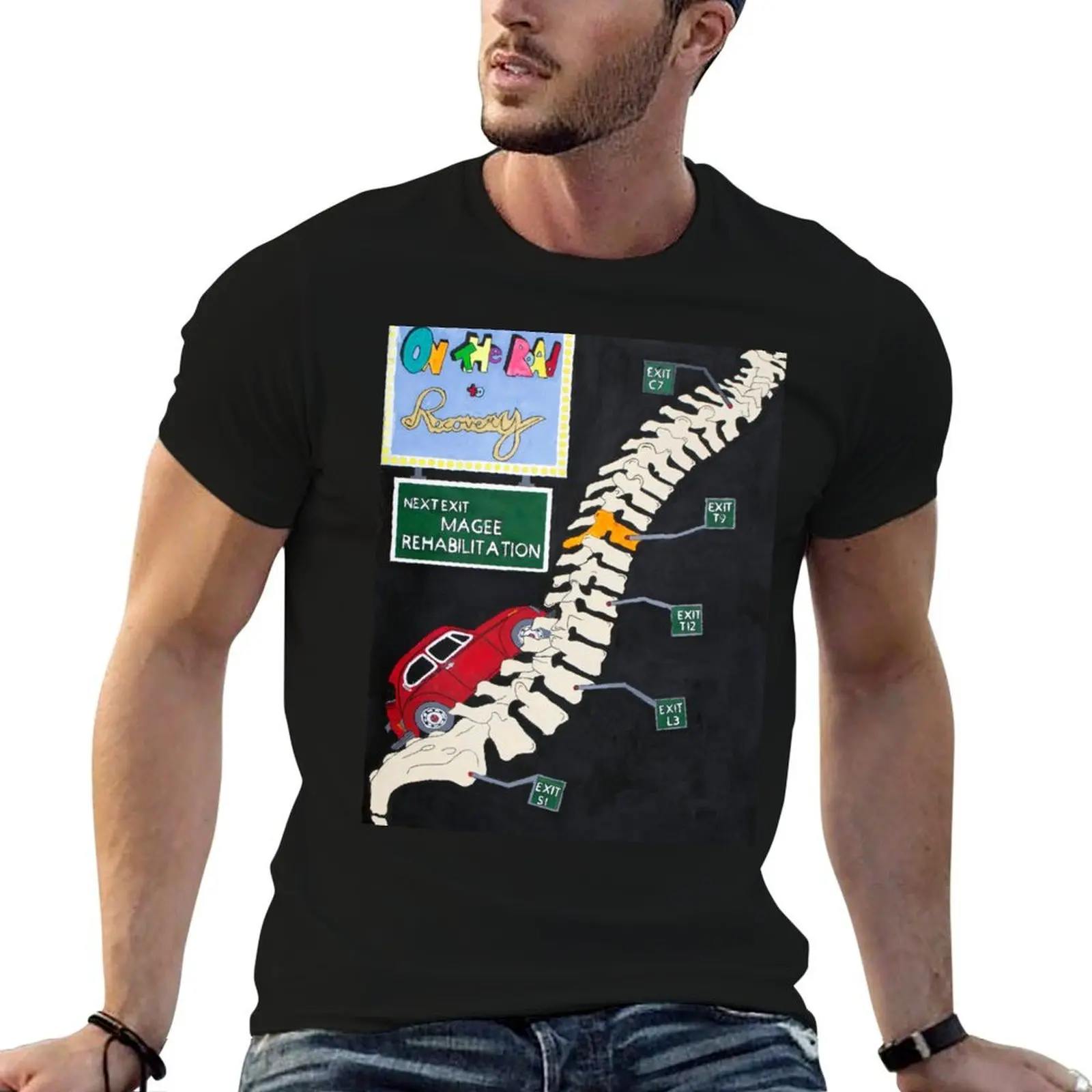 On The Road to Recovery T-Shirt men t shirt cotton 100% man tshirt t shirts for man cotton soft T-shirt