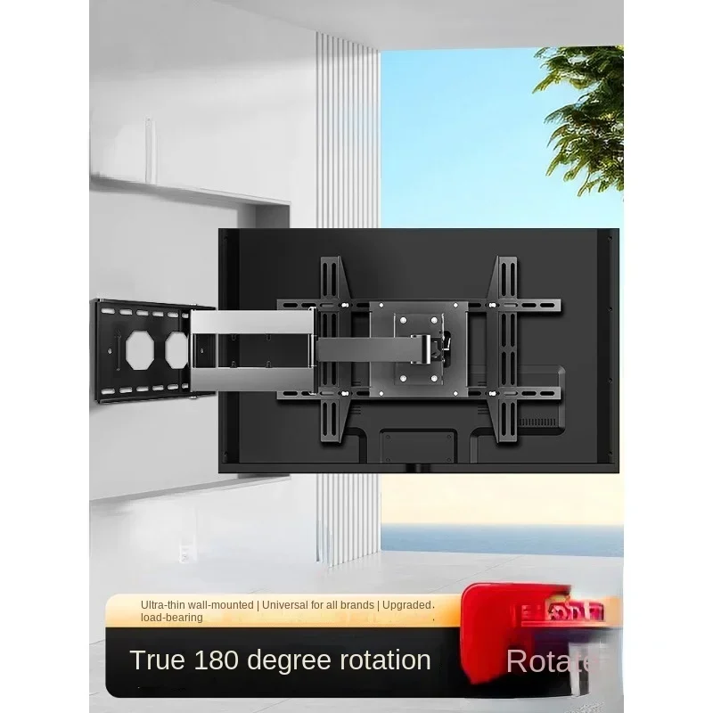 Universal TV Rack Telescopic Rotating 90 Degrees Folding Bracket Wall-Mounted Suitable for Xiaomi Skyworth Hisense Universal