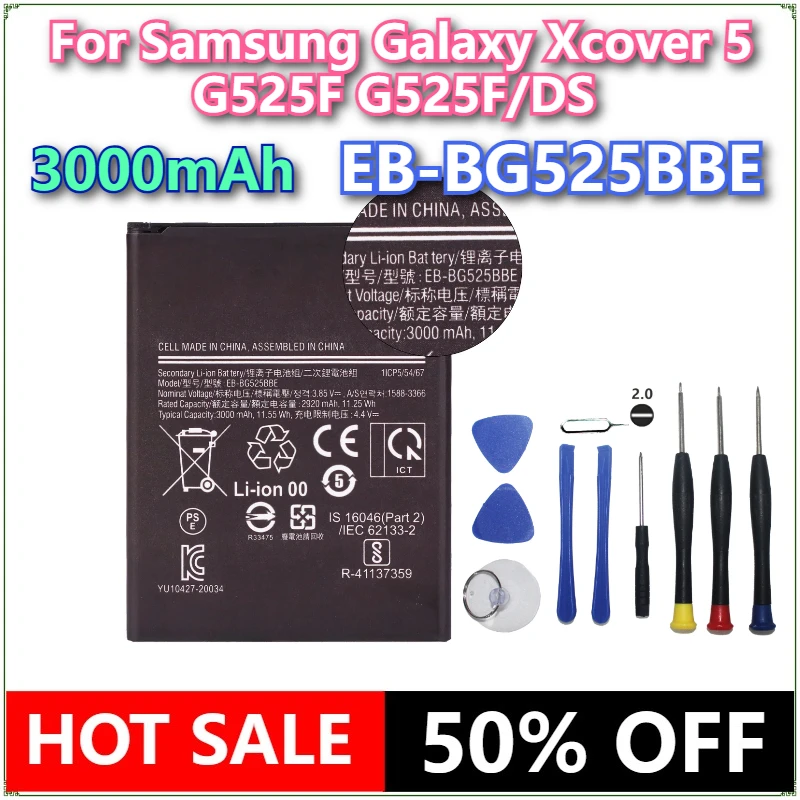 

Совершенно новый аккумулятор для мобильного телефона EB-BG525BBE 3000 мАч для Samsung Galaxy Xcover 5 G525F G525F/DS аккумуляторы для мобильных телефонов