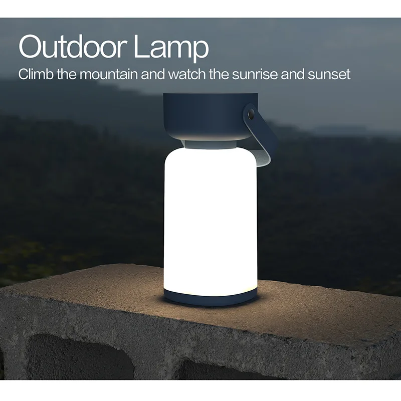 LED Touch Camping Light USB Rechargeable Portable Tent Lanterns Lamp Outdoor Eye Protection Night Light