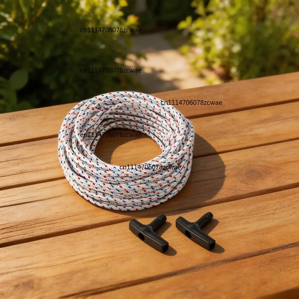 for Start-up Pull Cord And Handle Set Replacement Of The Lawnmower's Recoil Starter Rope - 15M Long, 4mm Thick