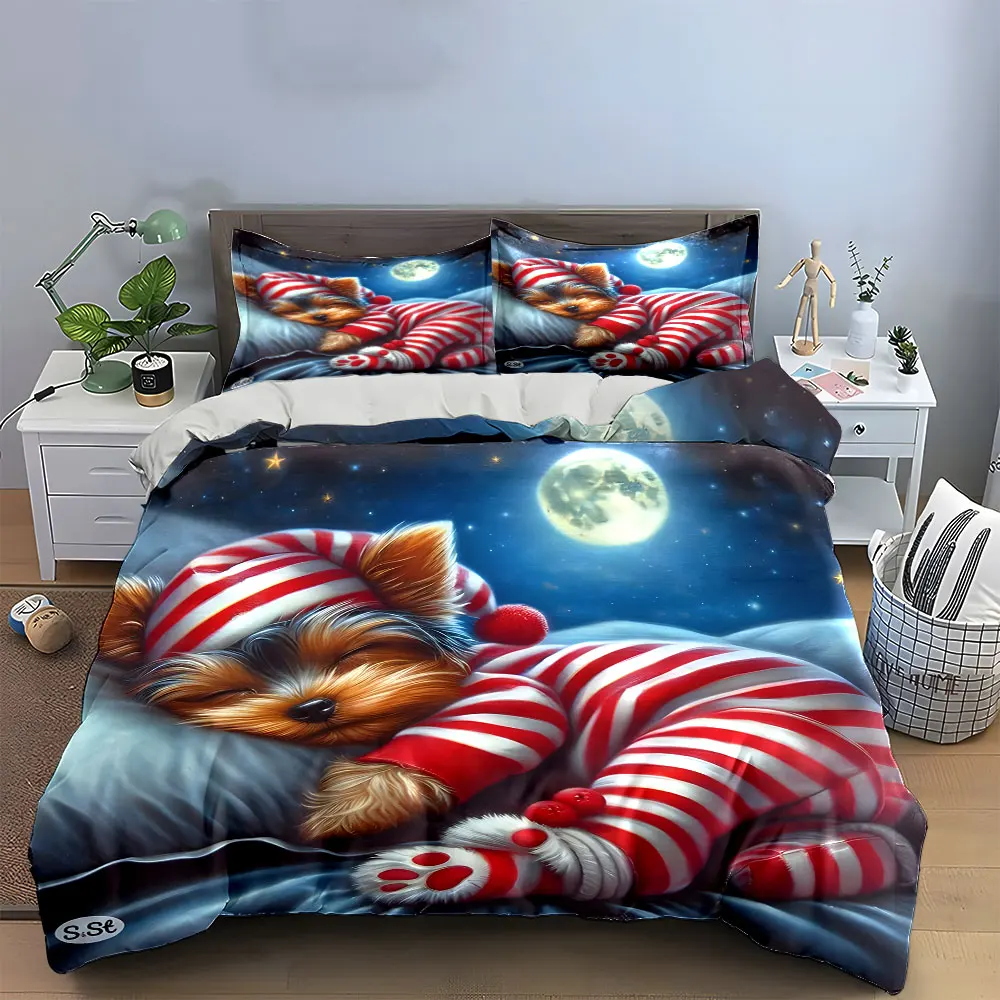 Adorable Striped Sleepwear Set for Pets Exquisite three-piece bedding set gift for kids and adults