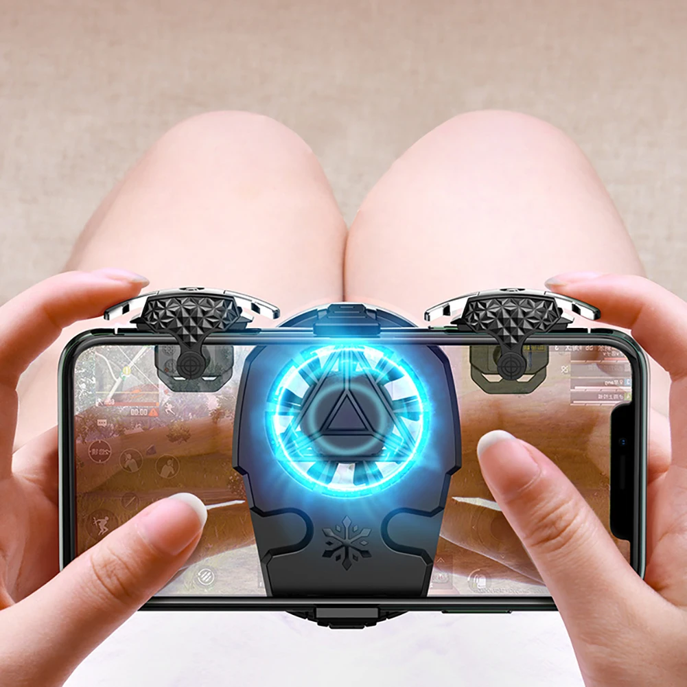 

Mobile Game Controllers Phone Triggers Cooling Fan Mobile Game Trigger Sensitive Controller Joysticks Buttons For Smart Phones